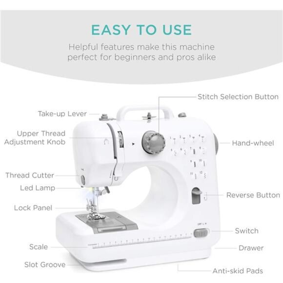 Best Choice Products Compact Sewing Machine, 42-Piece Beginners Kit - Picture 4 of 8